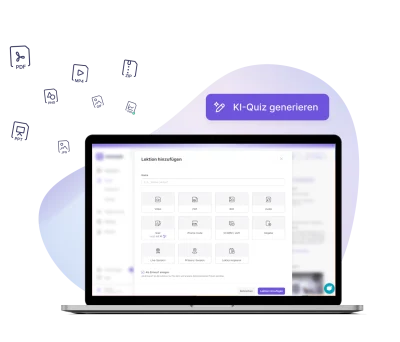 Onboarding-Lektion in reteach erstellen – mit KI-Quiz und Formaten wie Video, PDF und SCORM