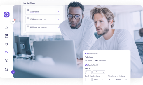 Digitales Unterweisungssystem reteach: Dashboard mit Fristen, Erinnerungen und Zertifikaten