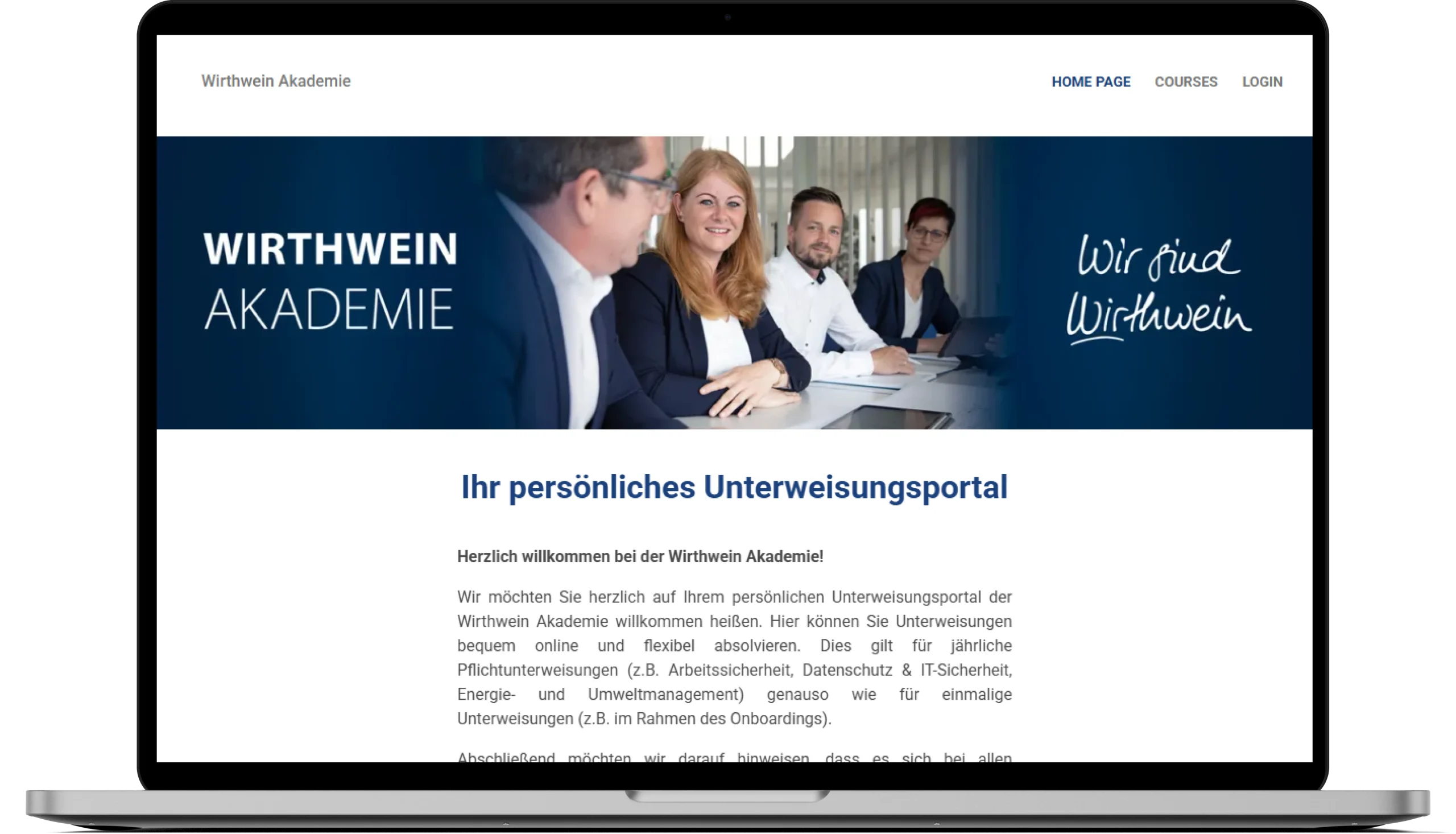 Case Study Wirthwein: Unterweisungsportal der Wirthwein Akademie für Pflichtunterweisungen
