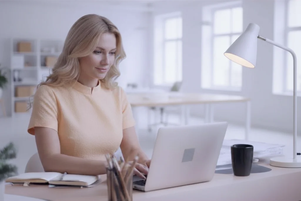 Kartellrecht-Compliance: Beschäftigte absolviert am Laptop eine Online-Schulung zum Kartellverbot